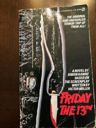 Friday The 13th Paperback Book Rare First Printing Novel Horror Movie