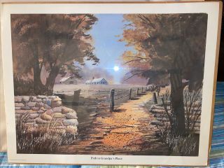 Vintage 1981 Archie Campbell Pencil Signed Lithograph Print Landscape Country