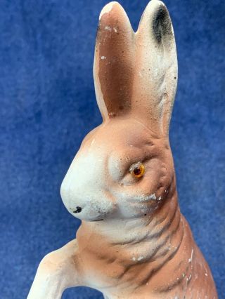 ANTIQUE Easter Bunny / Rabbit Candy Container Paper Mache GERMANY - Missing eye 2