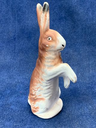 ANTIQUE Easter Bunny / Rabbit Candy Container Paper Mache GERMANY - Missing eye 3