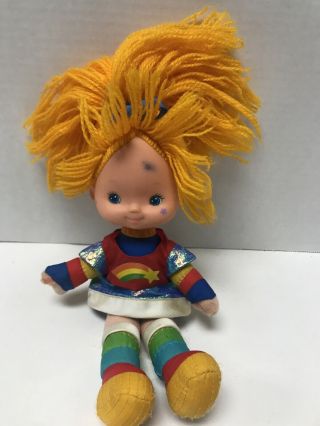 Vintage 1983 Rainbow Brite 10” Doll With Removable Dress Hallmark Cards Mattel