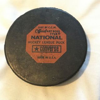 NHL Buffalo Sabres Converse vintage game puck,  1970’s,  screened reverse,  rare 3