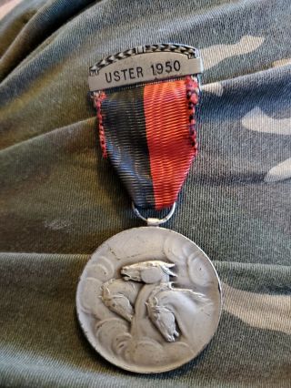 Uster 1950 Huguenin Le Locle Horse Medal Rare