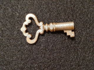 Antique Hollow Barrel Key Ornate Crown Bow Steel Key