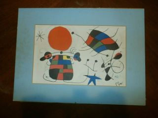 Vintage Abstract Art Lithograph Print Tangled Dream Signed Joan Miro