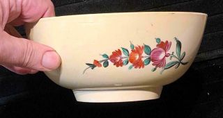 Rare 18th Century English Creamware King ' s Rose Decorated Bowl 3