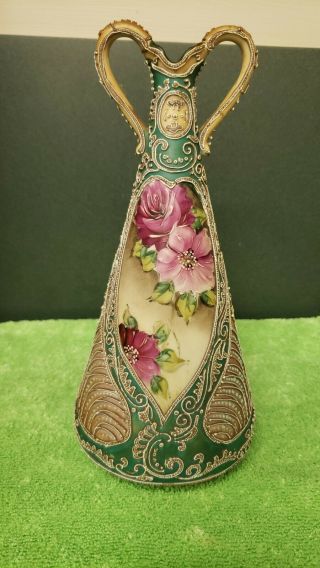 Rare Antique Royal Moriye Nippon Hand Painted Roses/victorian Setting Moriage