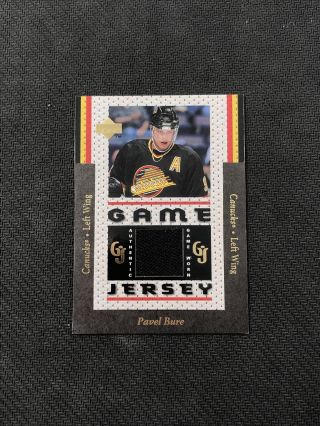 1996 - 97 Upper Deck Pavel Bure Rare Authentic Game - Worn Game Jersey Gj - 10
