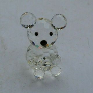 Rare Vintage Swarovski Crystal Glass Figurine 1.  5 " Teddy Bear Animal Adorable Nr