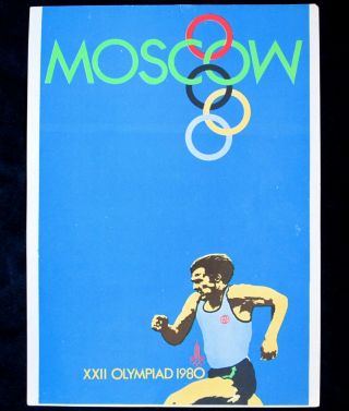 Poster Ussr Soviet Russia Moscow 1980 Olympic Games Sport Runners