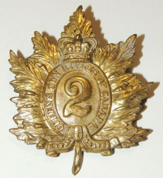 Rare Pre Ww1 Boer War Victorian Large Cap Badge Queens Own Rifles Of Canada