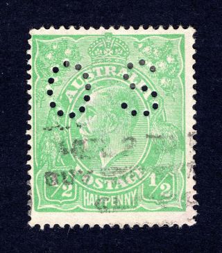 Very Rare Australia Kgv 1/2d Green Electro 3 Stamp With Flaw 3r7 - Cv $400,