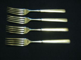 Four {4} 1880 Pairpoint Mfg Co.  Silverplate 7 5/8 " Dinner Forks {free Ship}