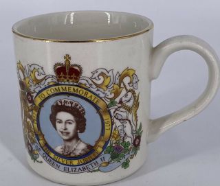 Vintage Queen Elizabeth Gold Jubilee 1977 Coffee Tea Cup Mug Midwinter Vtg