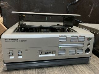 Vintage 1981 - 82 Toshiba V - 9035 Betamax Top Loader Player Complete RARE 2