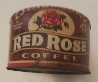Rare (st.  John,  N.  B. ) " Red Rose Coffee " Tin - Missing Lid - Some Rust Spots - No Holes
