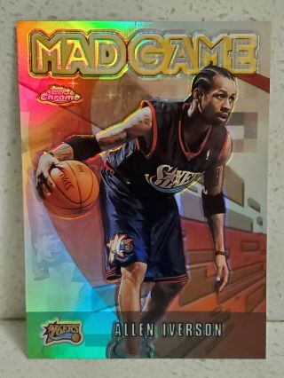 2001 - 2002 Allen Iverson Topps Chrome Mad Game Sp Refractor Rare