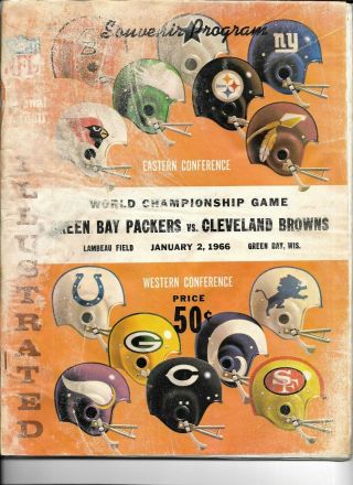1966 Green Bay Packers - Browns World Championship Program Packers Champs Rare