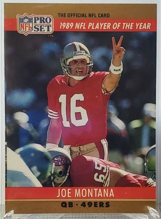 Joe Montana 1990 Pro Set Error Card 2 Rare Football Card