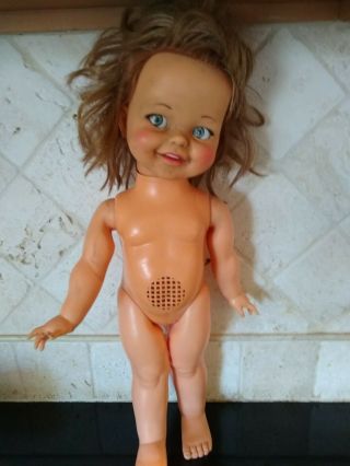 Rare Vintage Ideal Toy Giggles Doll 1966 Flirty Eyes