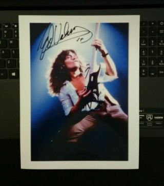 Eddie Van Halen Hand Signed Color Glossy Photo W/coa Rare Not A Reprint