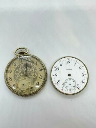 Bundle Of Antique Illinois Pocket Watches - 19 Jewel 14k Gold Filled,  Springfield