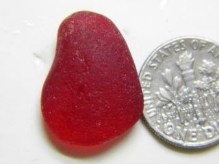 1 M/l Old Cherry Red Uv 0.  14oz Jq Rare Seaham English Sea Glass