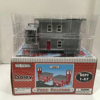 Boley Fire Station Dept 1 - 87 Ho Scale Rare 2 Bay Fire Station 2602 Box