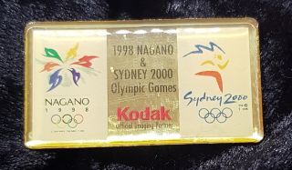 Rare Nagano 1998 & Sydney 2000 Olympic Games Kodak Pin - Official Imaging Partner