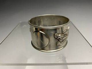 Fine & Rare Antique Chinese Export Silver Dragon Napkin Ring 2