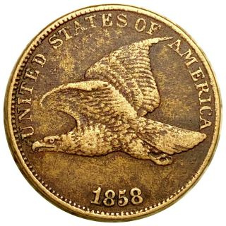 1858 Flying Eagle Cent,  Features 1c Copper Rare Must Have Cent No Res