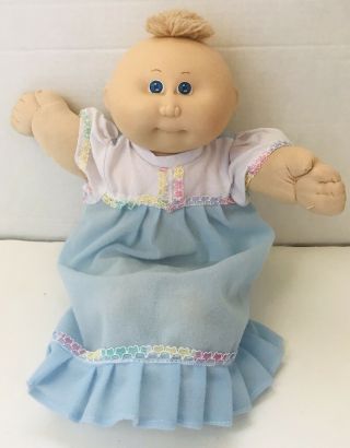 1985 Vtg Cabbage Patch Kids Baby Blue Eyes Wheat Tuft