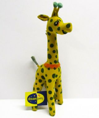 Vintage Dakin Dream Pets Giraffe Plush Felt Stuffed Toy W/tags " Jilly " Japan