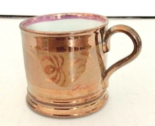 Copper Luster Child’s Mug,  Cup,  Staffordshire,  England,  Lustre,  Pottery