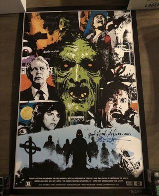 Rare Oop Fright Rags Halloween 3 The Fog Screening Poster Signed By Tom Atkins