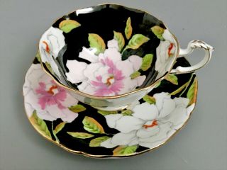 Stunning Rare Paragon Double Warrant Pink Gardenia Cup & Saucer “to The Bride”
