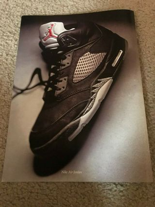 Vintage 1990 Nike Air Jordan V 5 Shoe Poster Print Ad Michael Jordan Rare