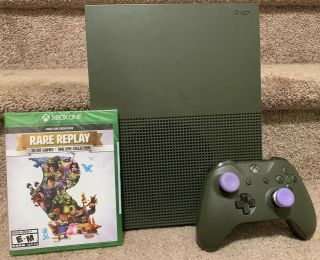 Microsoft Xbox One S 1tb Console Forest Green W/ Controller And Rare Replay Game