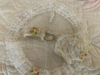 Vintage Tagged Vogue Jill Doll Lace Bra,  Panties,  Slip With Roses Detail