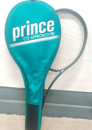 Prince Cts Approach 90 Tennis Racquet 4 3/8 Graphite Fibers 1988 3 Case Rare