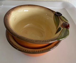 2 Clay Art - Antique Olive - Soup / Cereal Bowls