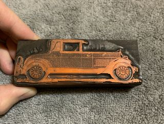 Vintage Chevy Ford Car Old Style Printing Plate Block Letterpress Ink Stamp