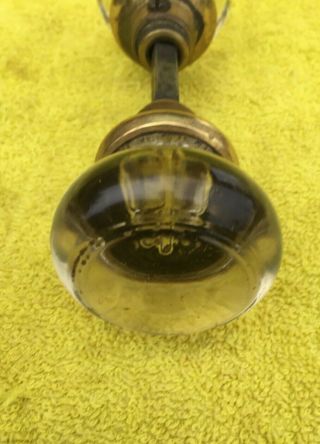VINTAGE GLASS DOOR KNOB SET WITH SPINDLE AND 2 KNOBS ON EACH ONE 3