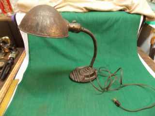 Vintage Eagle Gooseneck Adjustable Desk Lamp.  Art Deco.  Cast Iron Base.
