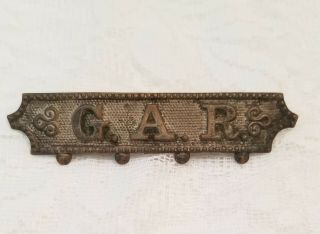 Antique Civil War Gar G.  A.  R.  Grand Army Republic Lapel Bar Pin Badge