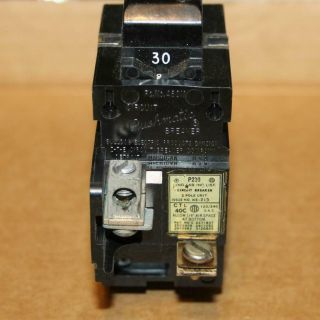 One Pushmatic P230 2 Pole 30 Amp Breaker Tabs On Bottom See Photos