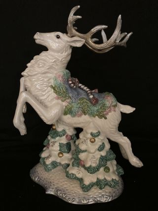 Fitz&floyd Crystal Winter Reindeer Rare