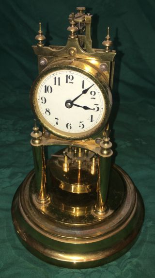 Rare Gustav Becker 400 day torsion anniversary clock disc pendulum 2