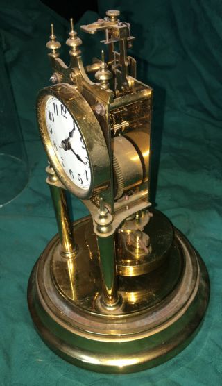 Rare Gustav Becker 400 day torsion anniversary clock disc pendulum 3