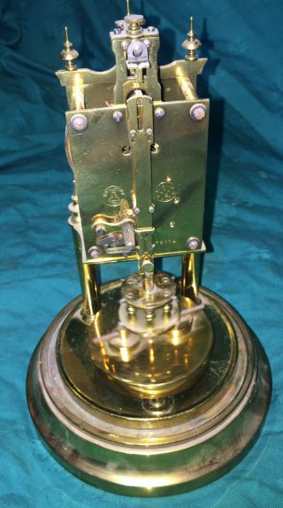 Rare Gustav Becker 400 day torsion anniversary clock disc pendulum 4